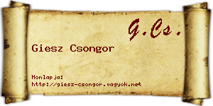 Giesz Csongor névjegykártya